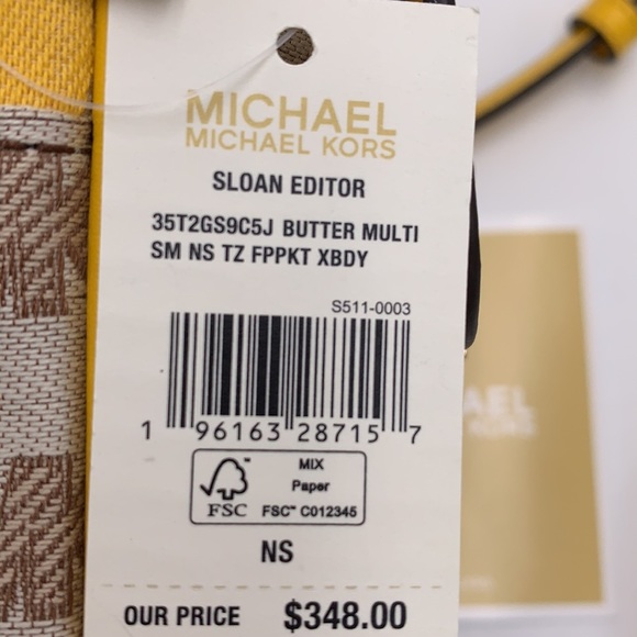 MICHAEL KORS SLOAN EDITOR SMALL NS TOP ZIP FLAP PACKET XBODY BUTTER MULTI - Picture 16 of 16